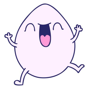 Parlak neon renkli el çizimi garip çizgi film yumurtası.