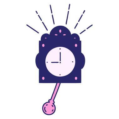 Parlak neon renginde geleneksel dövme saatinin çizimi