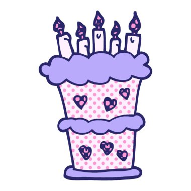 çizgi roman tarzı doğum günü pastası parlak neon rengi