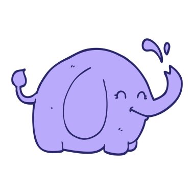 parlak neon renkli çizgi film fili