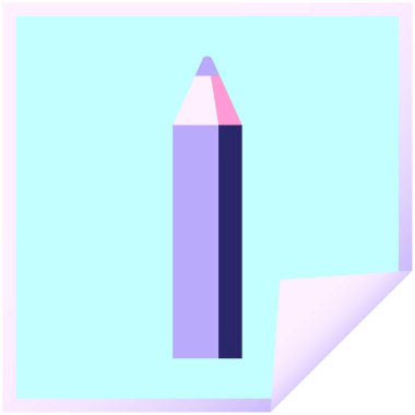 yeşil renkli kalem grafik vektör kare etiketi parlak neon rengi