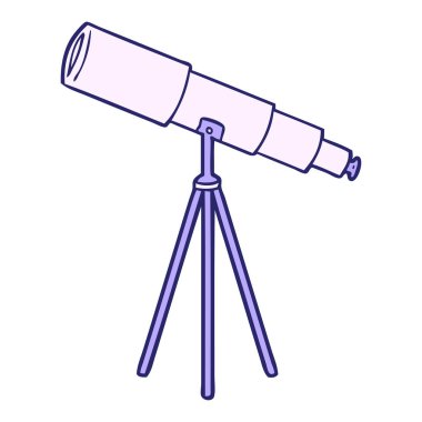 parlak neon renkli çizgi film teleskopu