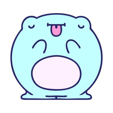 parlak neon renkli şirin bir kurbağa karikatürü