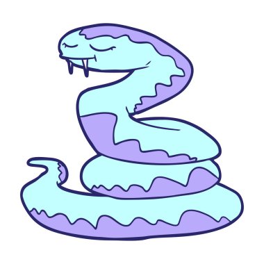 parlak neon renkli çizgi film yılanı