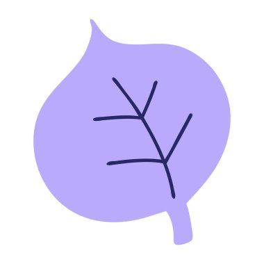 Parlak neon renkli basit çizgi film yaprağı