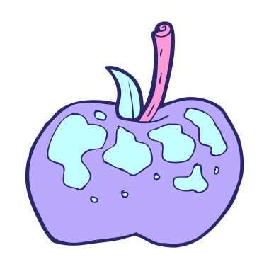 parlak neon renkli çizgi film elması