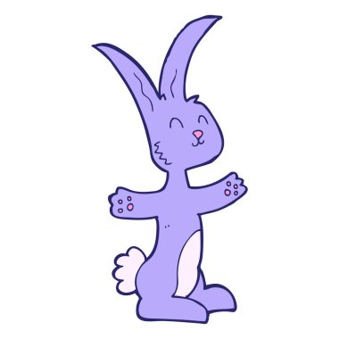 parlak neon renkli çizgi film tavşanı