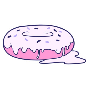 parlak neon renkli çizgi film donutu