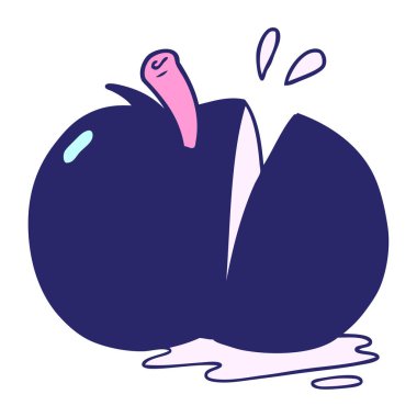 parlak neon renkli dilimlenmiş elma.