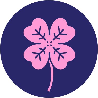 Parlak neon renkli 4 yapraklı yoncanın ikonik dövme şekli