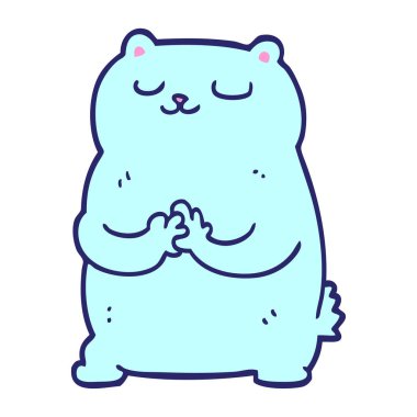 parlak neon renkli çizgi film ayısı