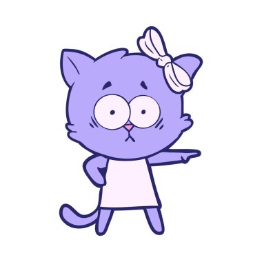 parlak neon renkli çizgi film kedisi