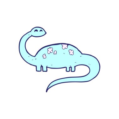 parlak neon renginde karikatür dinozoru