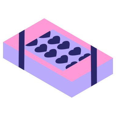 Parlak neon renkli sevgililer günü hediyesi kutusu