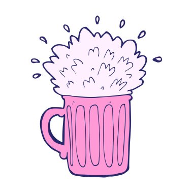 çizgi film köpüklü bira renkli parlak neon