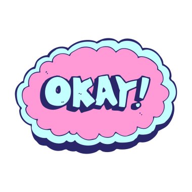 çizgi film Tamam işareti parlak neon rengi