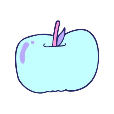 parlak neon renkli çizgi film elması