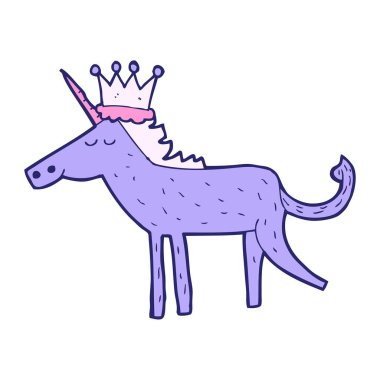 parlak neon renkli tek boynuzlu at çizgi filmi