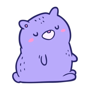 Parlak neon renkli şirin çizgi film ayısı