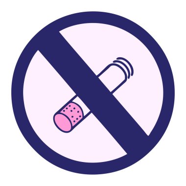 Sigaraya izin verilmeyen parlak neon renkli bir çizgi film.