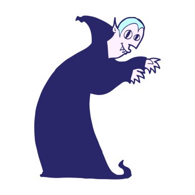 çizgi filmlerdeki parlak neon renkli ürkütücü vampir.