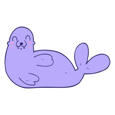 parlak neon renkli çizgi film mührü