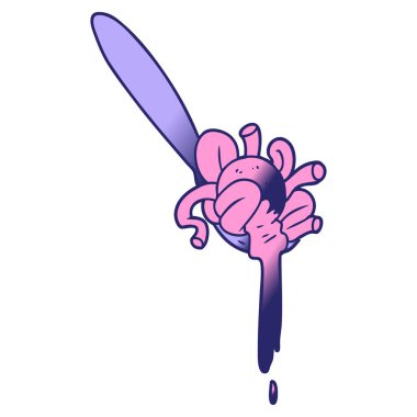 parlak neon renkli çizgi film spagettisi