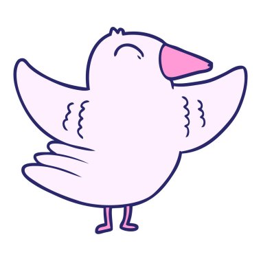 parlak neon renkli çizgi film kuşu