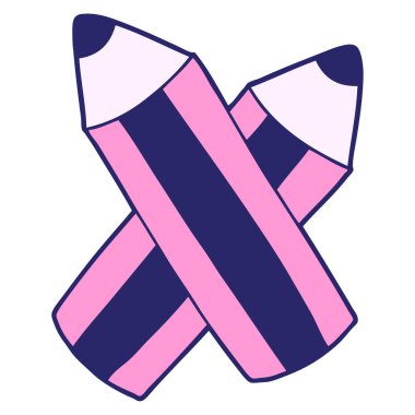 parlak neon renkli çizgi film kalemleri