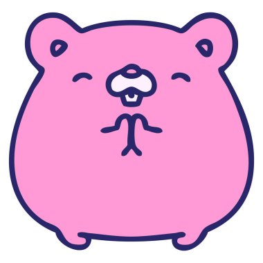 parlak neon renkli sevimli bir hamstır çizgi filmi.