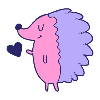 Parlak neon renkli şirin kirpi.