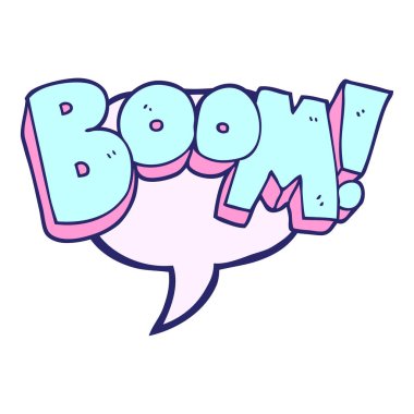 Serbest konuşma balonu karikatürü parlak neon renginde patladı