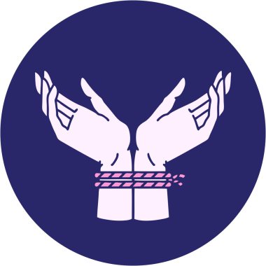 Parlak neon renkli bir çift elin ikonik dövme görüntüsü