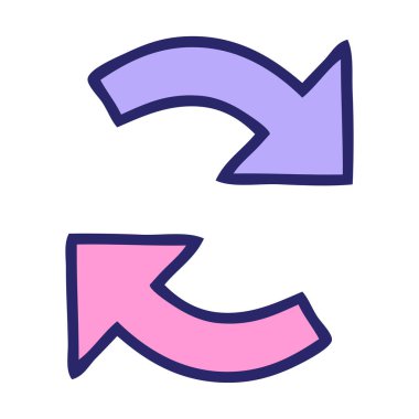 Parlak neon rengi bir okun sevimli çizgi filmi