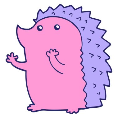 parlak neon renkli kirpi çizgi filmi