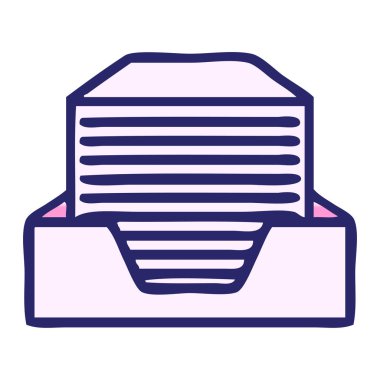 Yığılmış kağıdın parlak neon renkli gölgelendirilmiş karikatürü