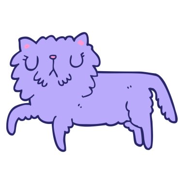 parlak neon renkli çizgi film kedisi