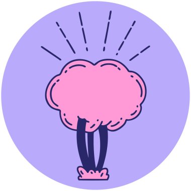 Parlak neon renkli dövme ağacı simgesi