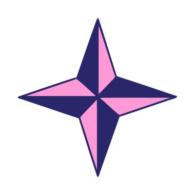 parlak neon renginde geleneksel bir yıldız dövmesi