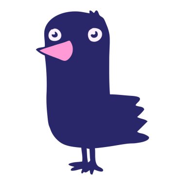 parlak neon renkli çizgi film kuşu