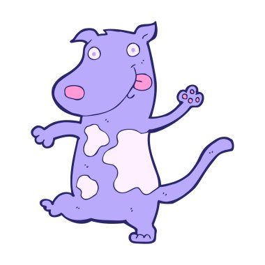 çizgi film mutlu köpek parlak neon renkli