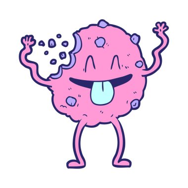 parlak neon renkli çizgi film kurabiyesi