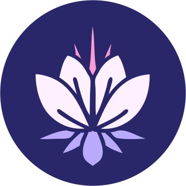 Parlak neon rengi bir nilüfer çiçeğinin ikonik dövme görüntüsü