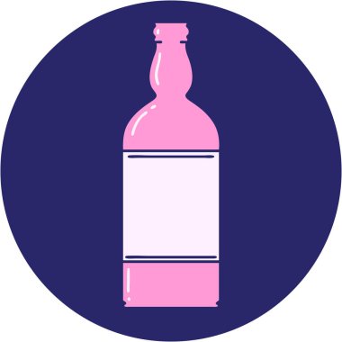 Parlak neon renkli bir şişenin ikonik dövme görüntüsü