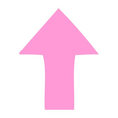 Parlak neon renkli bir okun düz renk retro karikatürü