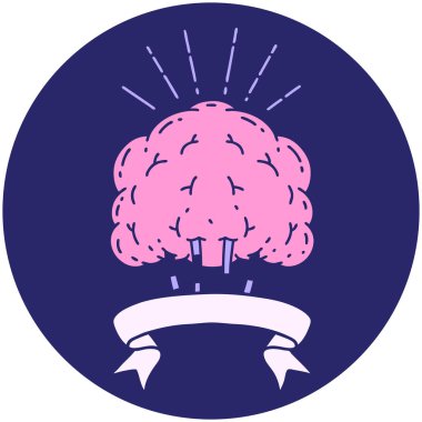 Parlak neon renkli dövme ağacı simgesi