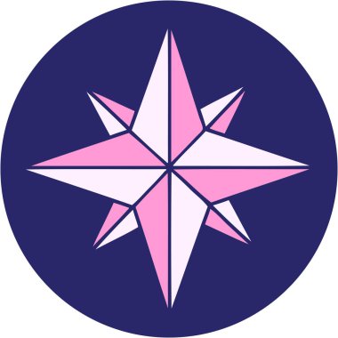 Parlak neon renkli bir yıldızın ikonik dövme şekli