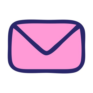 Parlak neon renkli kağıt bir zarfın sevimli karikatürü