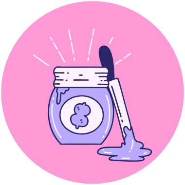 Parlak neon rengi fıstık ezmesi dövmesi ikonu