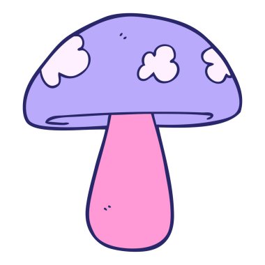 parlak neon renkli çizgi film mantarı